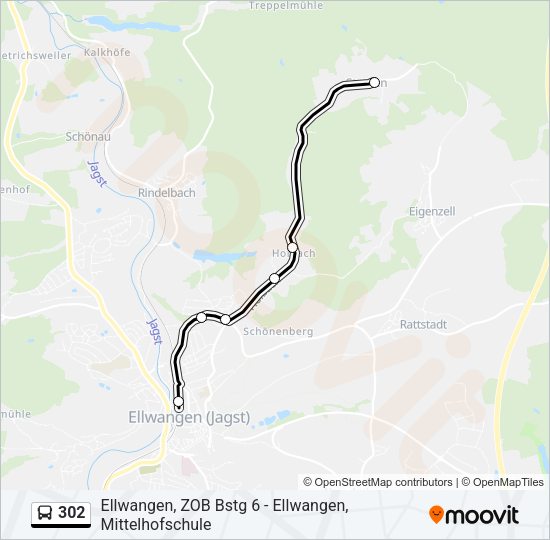 302 Bus Line Map