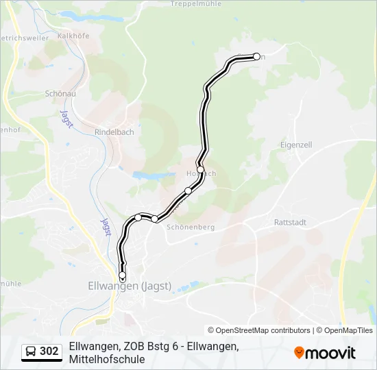 302 Bus Line Map