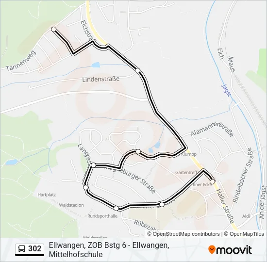 302 Bus Line Map