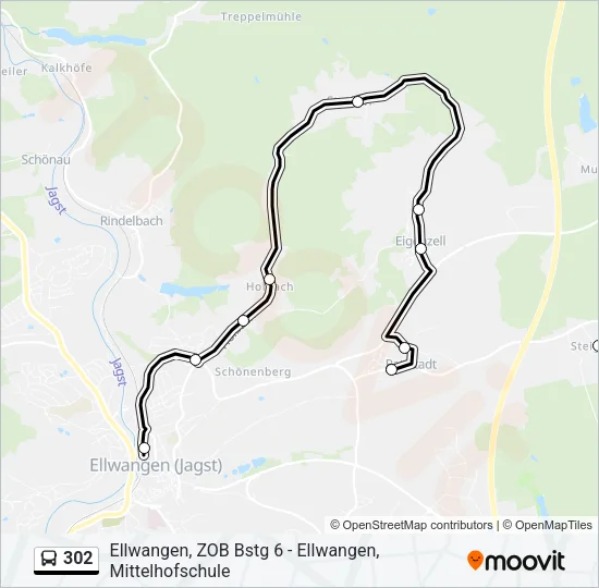 302 Bus Line Map