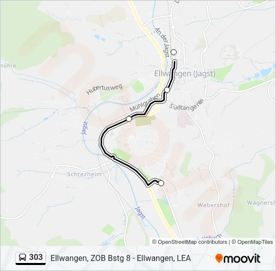 303 Bus Line Map