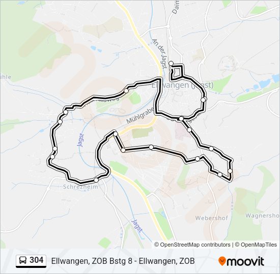 304 Bus Line Map