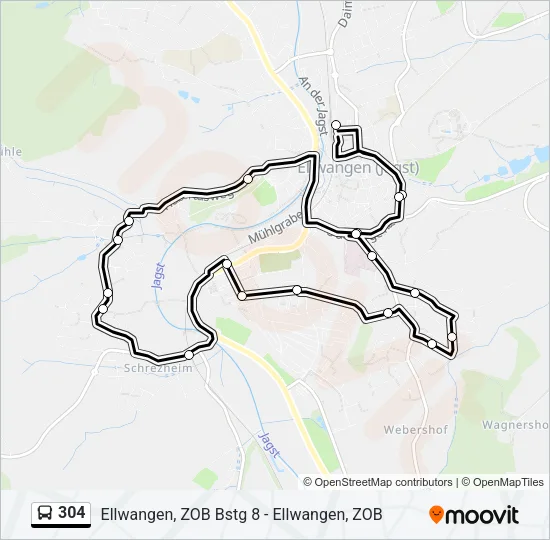 304 Bus Line Map