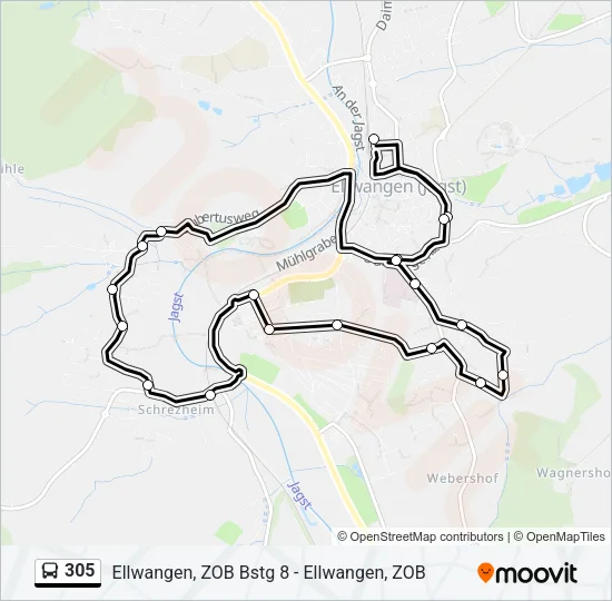 305 Bus Line Map