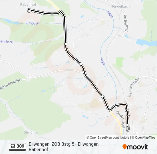 309 Bus Line Map