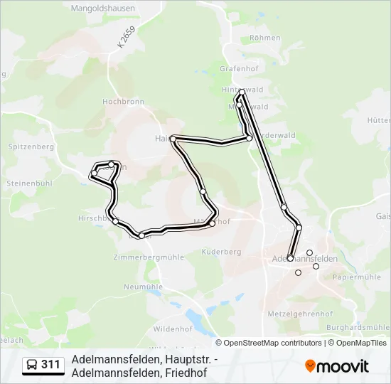 311 Bus Line Map