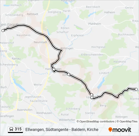 315 Bus Line Map