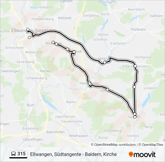 315 Bus Line Map
