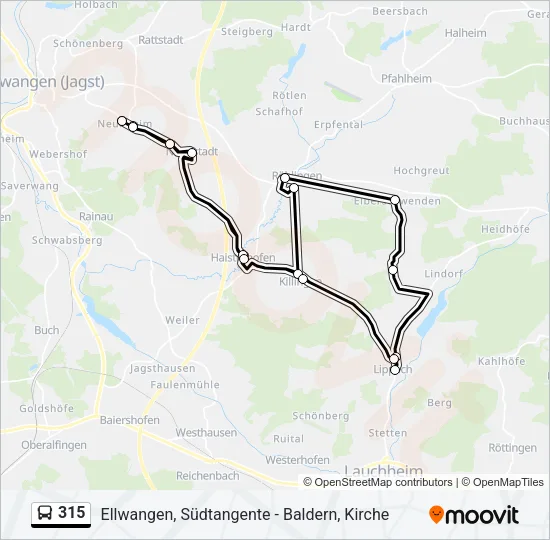 315 Bus Line Map