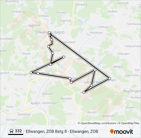 332 Bus Line Map