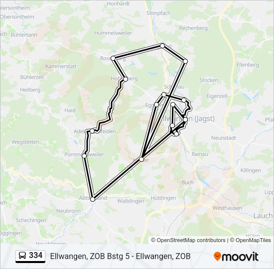 334 Bus Line Map