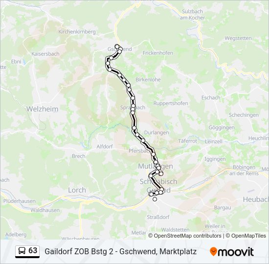 63 Bus Line Map