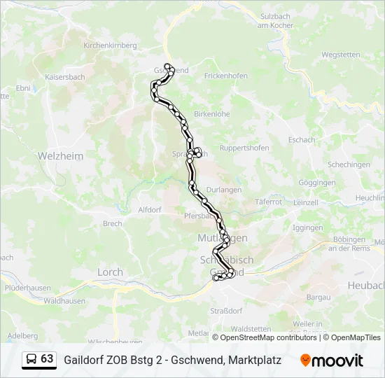 63 Bus Line Map