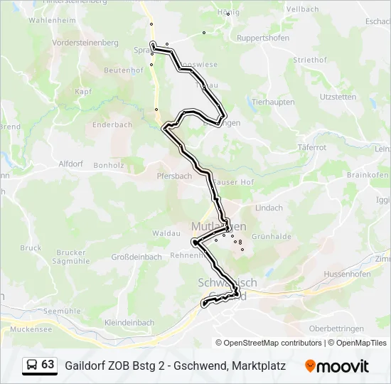 63 Bus Line Map