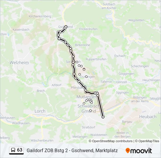 63 Bus Line Map