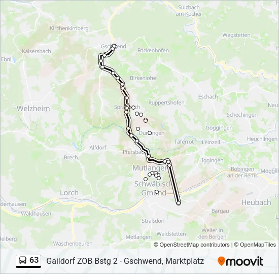 63 Bus Line Map
