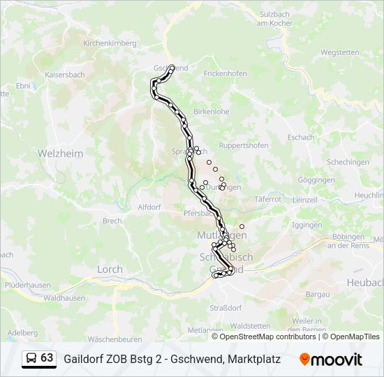 63 Bus Line Map