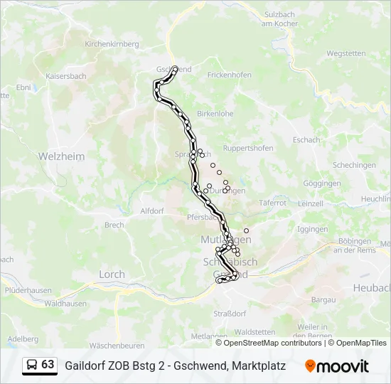63 Bus Line Map