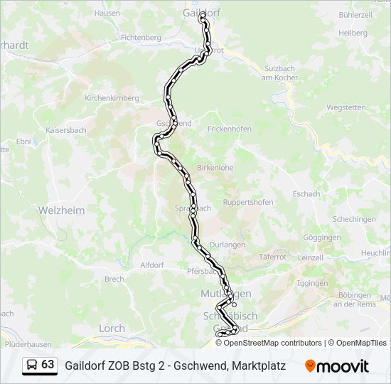 63 Bus Line Map