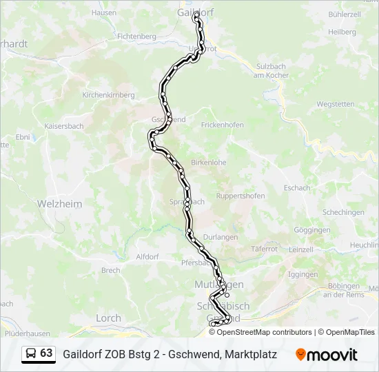 63 Bus Line Map