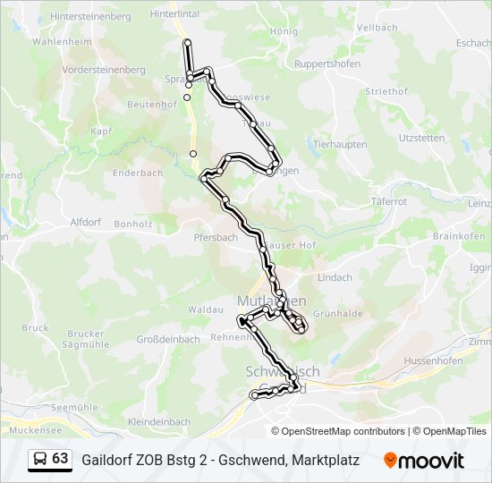 63 Bus Line Map
