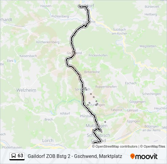 63 Bus Line Map
