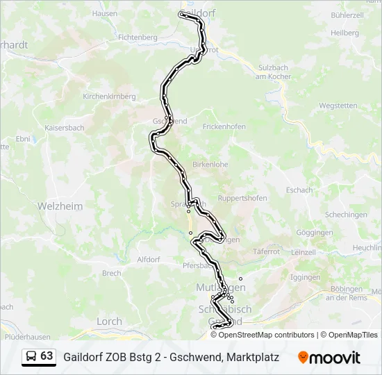 63 Bus Line Map