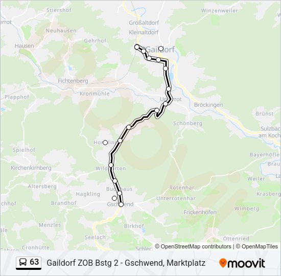 63 Bus Line Map