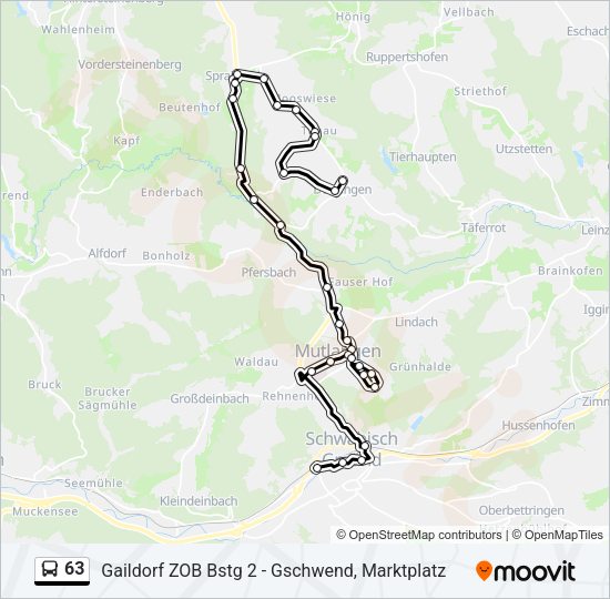 63 Bus Line Map