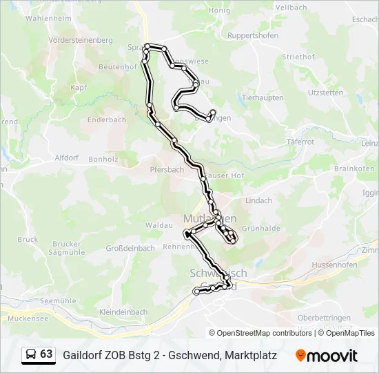 63 Bus Line Map