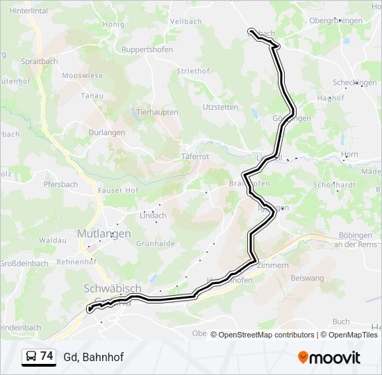 74 Bus Line Map