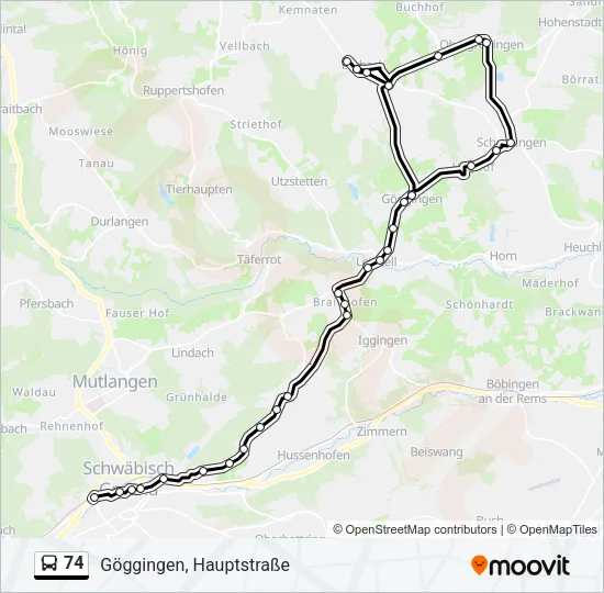 74 Bus Line Map