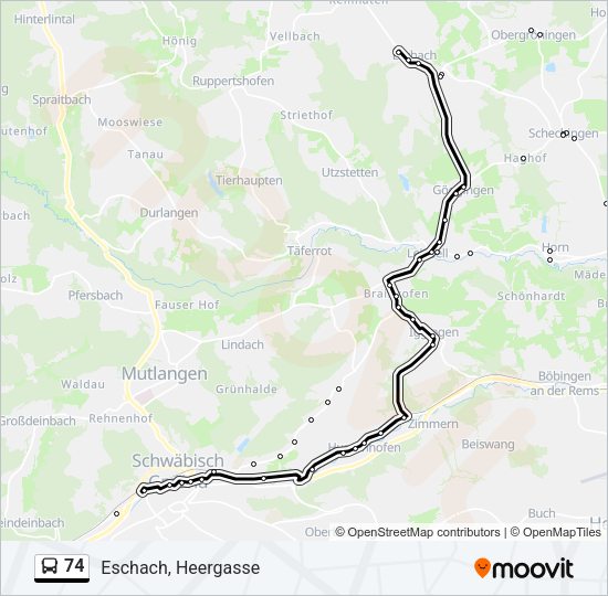 74 Bus Line Map
