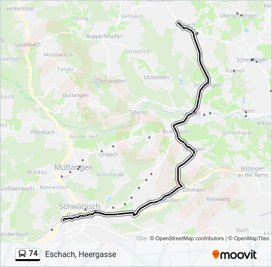 74 Bus Line Map