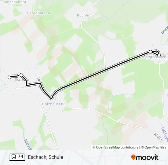 74 Bus Line Map
