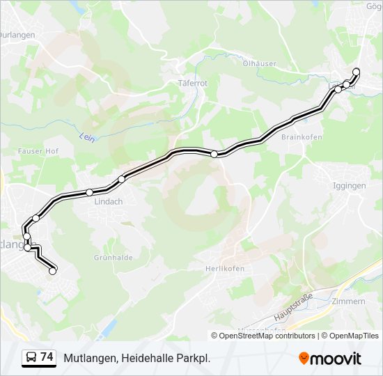74 Bus Line Map