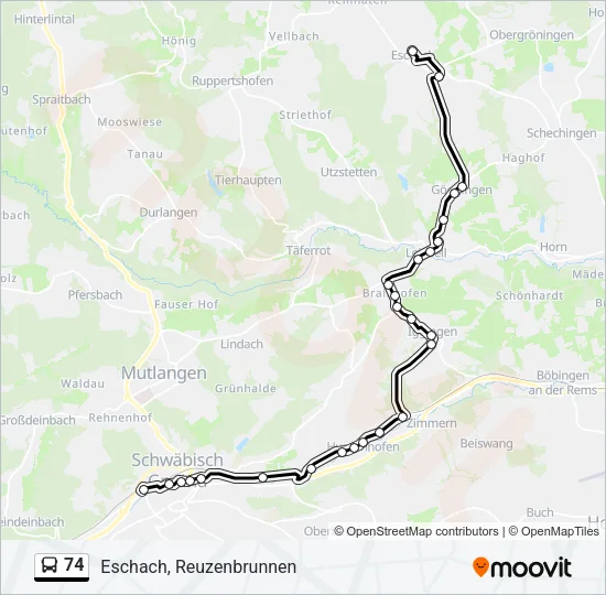 74 Bus Line Map