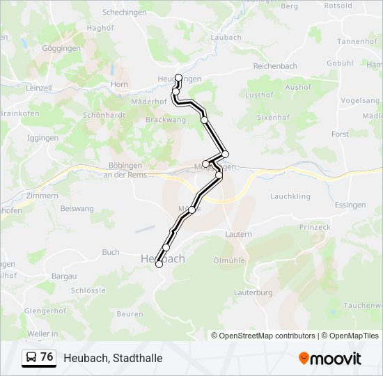 76 Bus Line Map