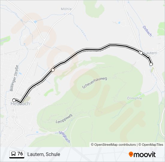 76 Bus Line Map