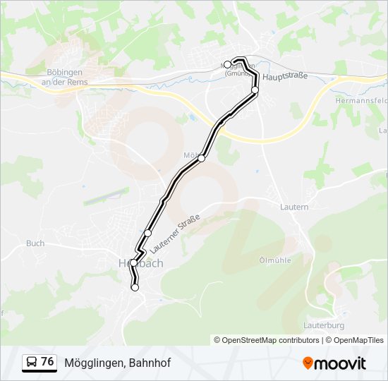 76 Bus Line Map