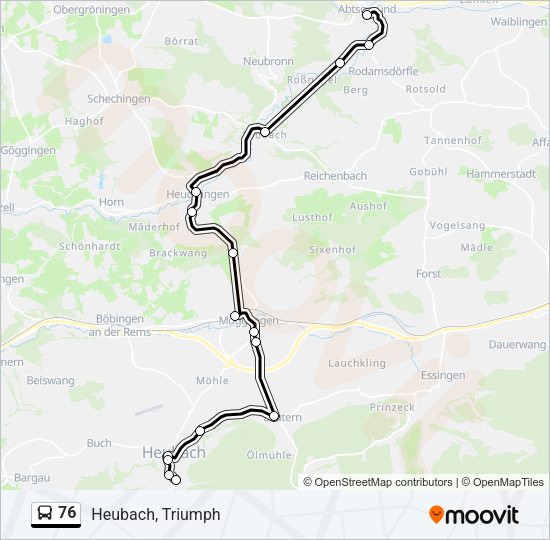 76 Bus Line Map