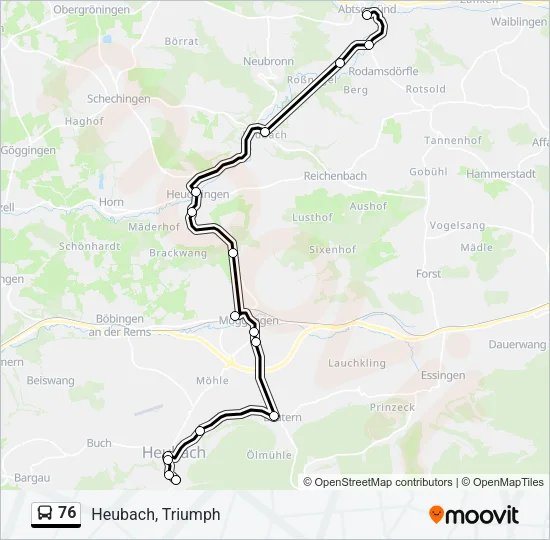 76 Bus Line Map
