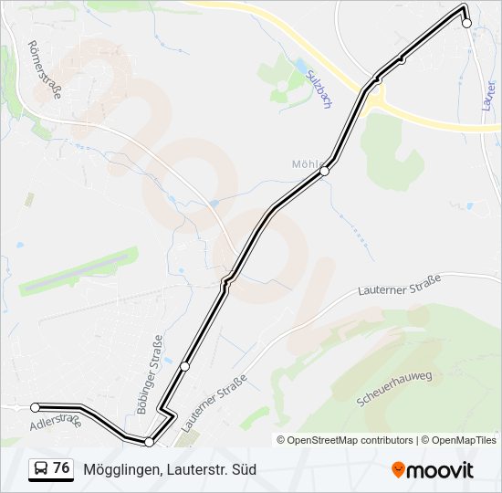 76 Bus Line Map