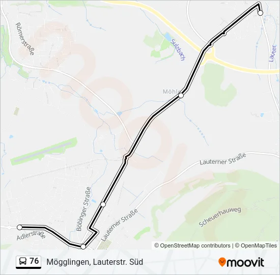 76 Bus Line Map