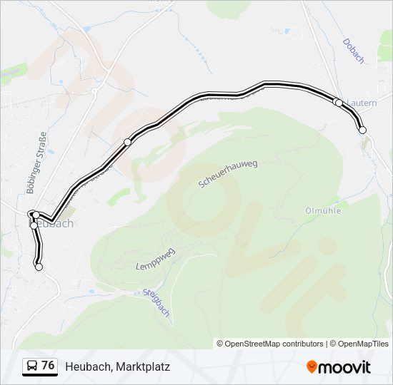 76 Bus Line Map