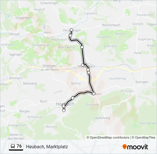 76 Bus Line Map