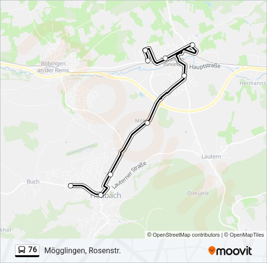 76 Bus Line Map