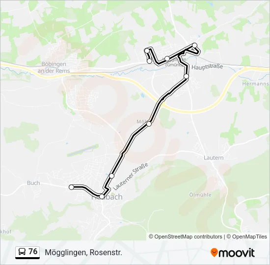 76 Bus Line Map
