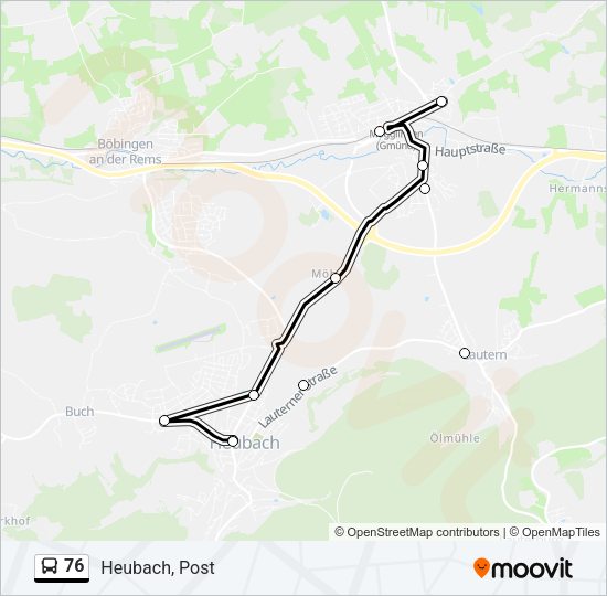 76 Bus Line Map