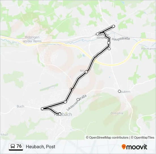 76 Bus Line Map